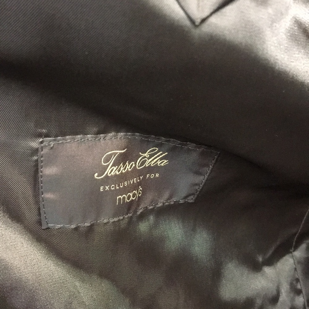 Tasso Elba Brown Pattern Two-Button Sportcoat 42l - image 8